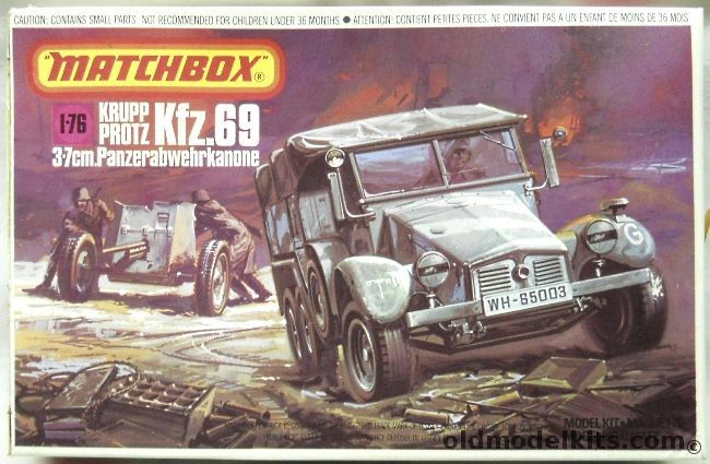 Matchbox 1/76 Krupp Protz Kfz.69  With 3.7cm Panzerabwerhrkanone - With Diorama Display Base, PK-88 plastic model kit